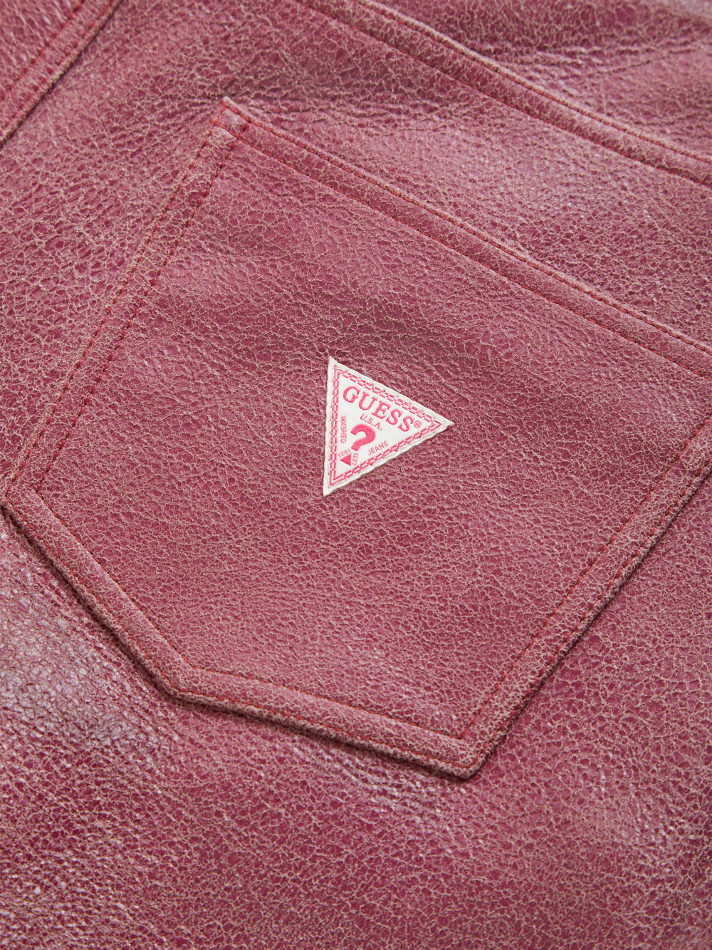 crackle leather shorts