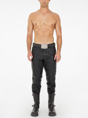 crinkle leather pant