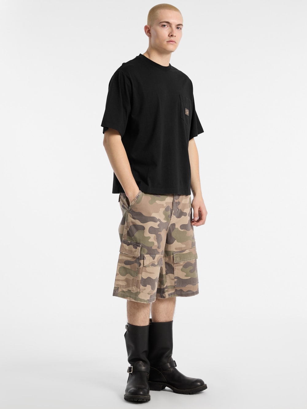 GUESS Originals Eco Twill Camo Cargo Shorts