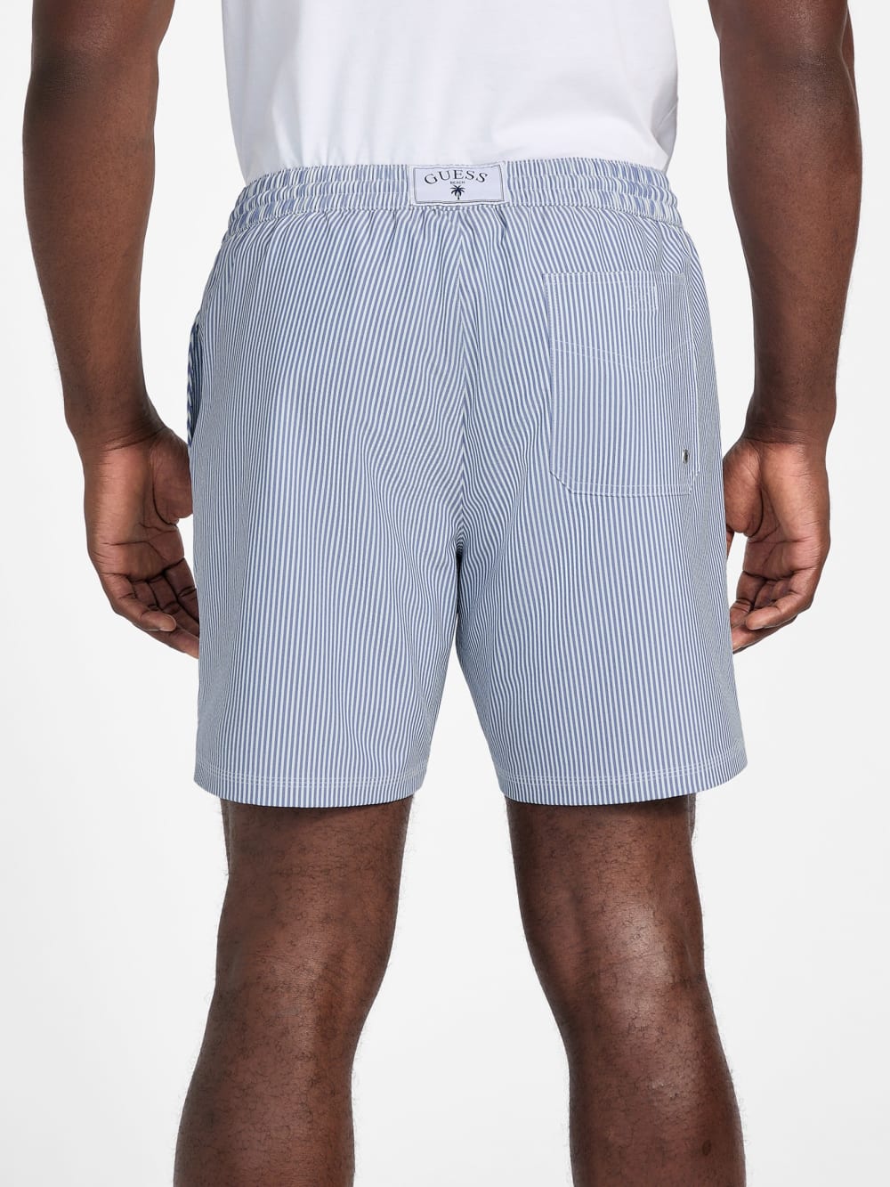 Striped Seersucker Swim Trunks