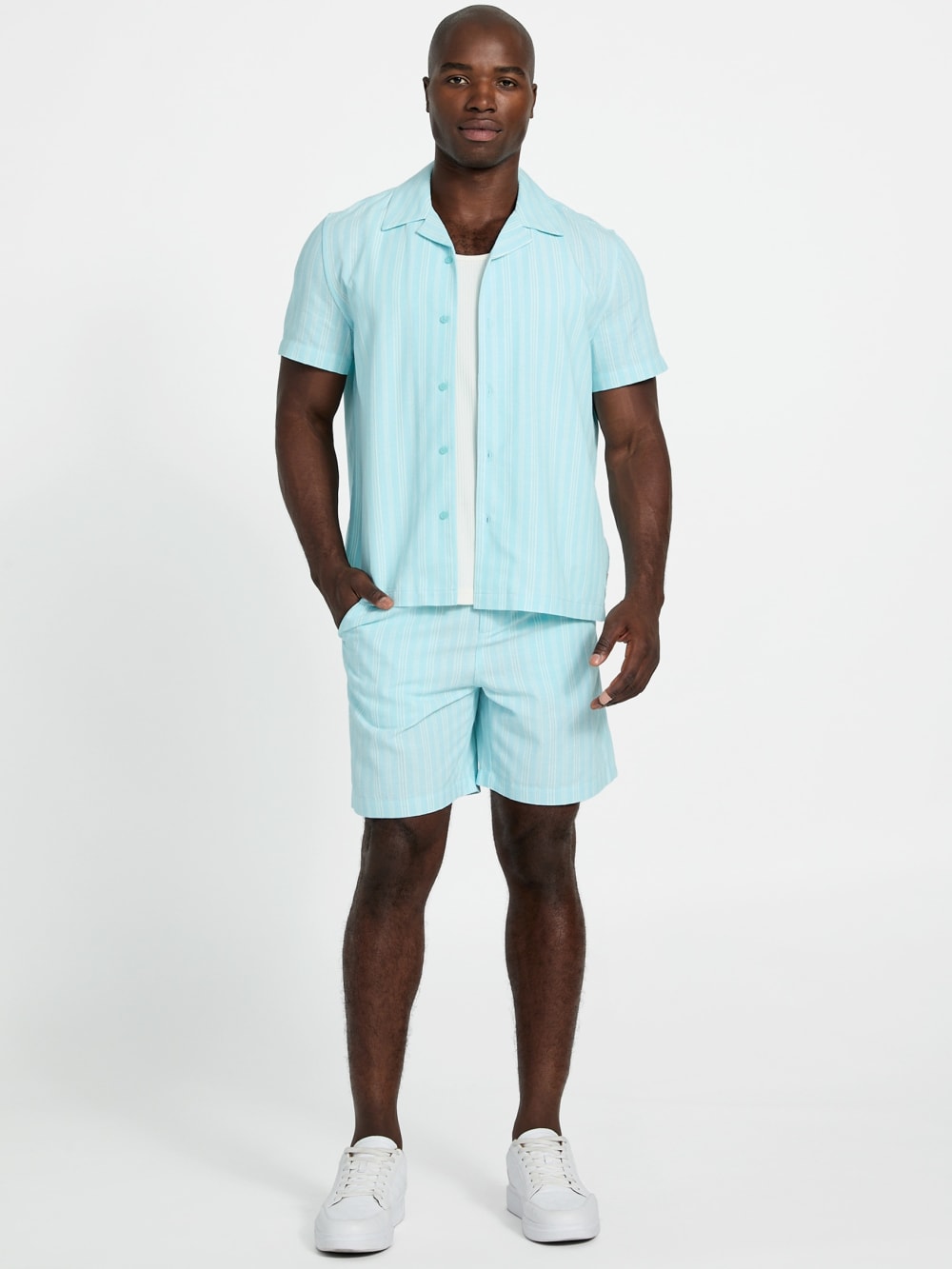 Linen blend shorts