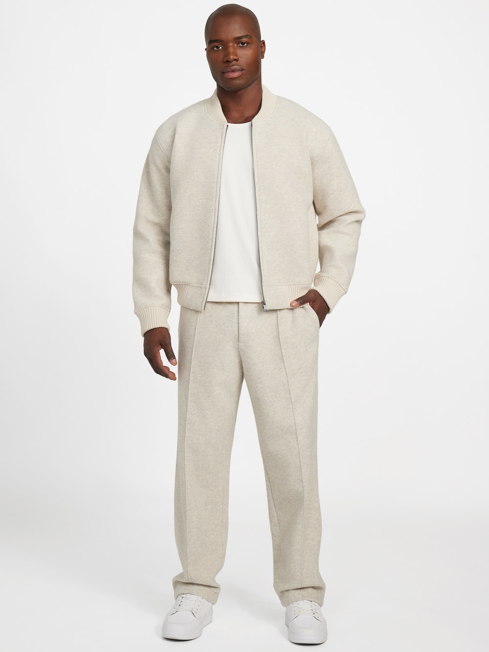 Scuba Wool-Blend Chino Melange Pants