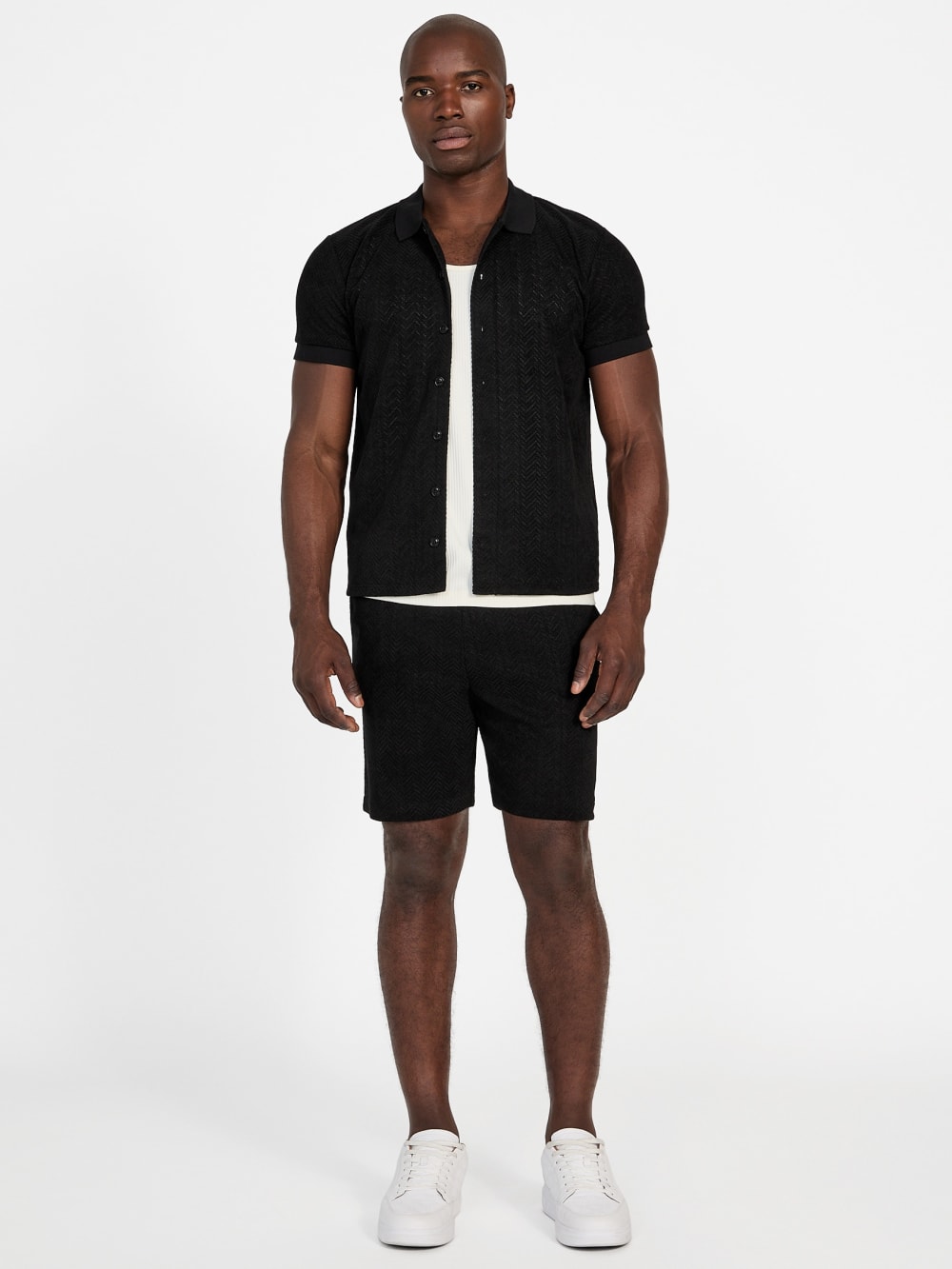 Eco Calvin Chevron-Knit Shorts