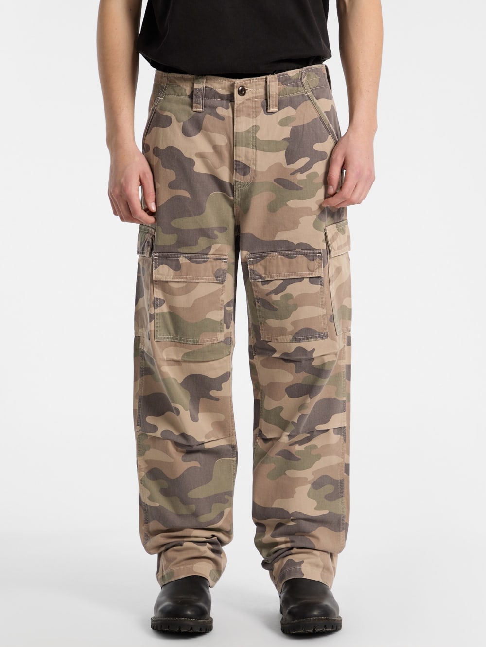 Eco GUESS Originals Twill Camo Cargo Pants