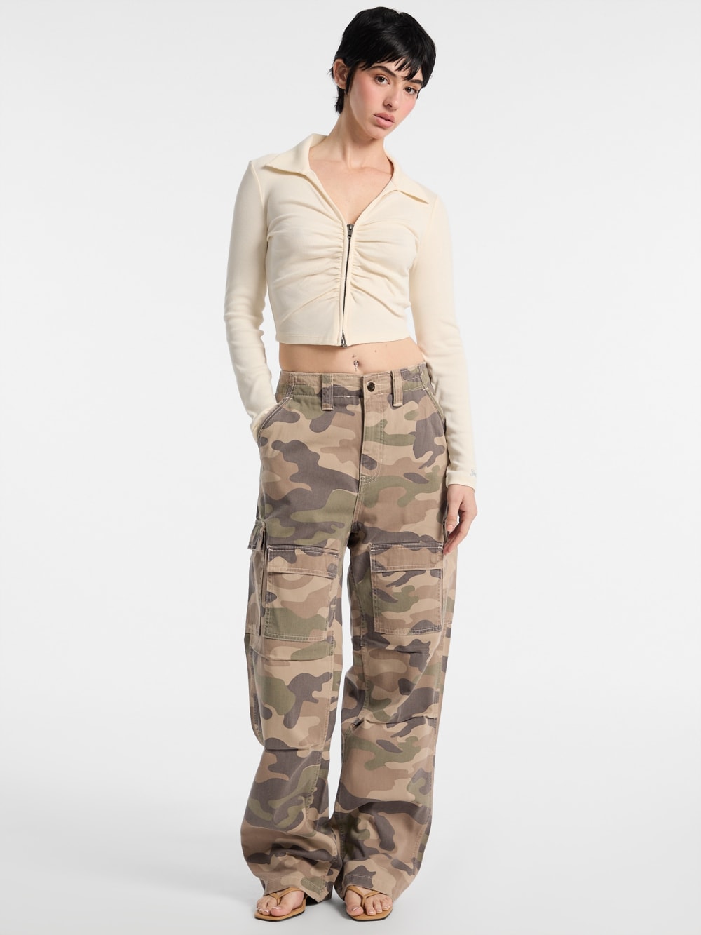 Eco GUESS Originals Twill Camo Cargo Pants