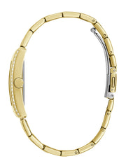 Gold-Tone Crystal Square Analog Watch