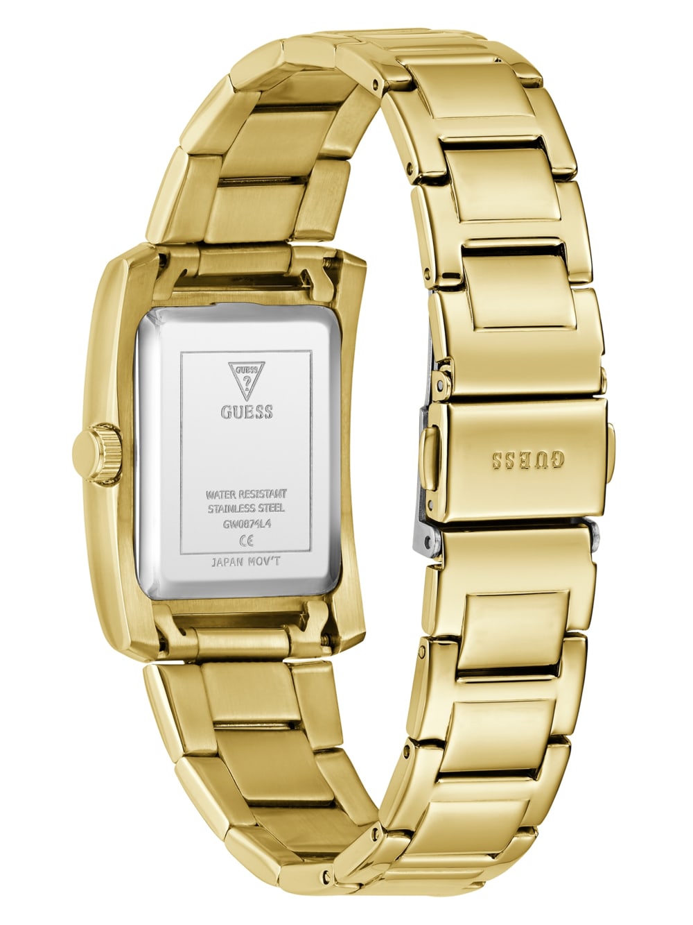 Gold-Tone Crystal Square Analog Watch