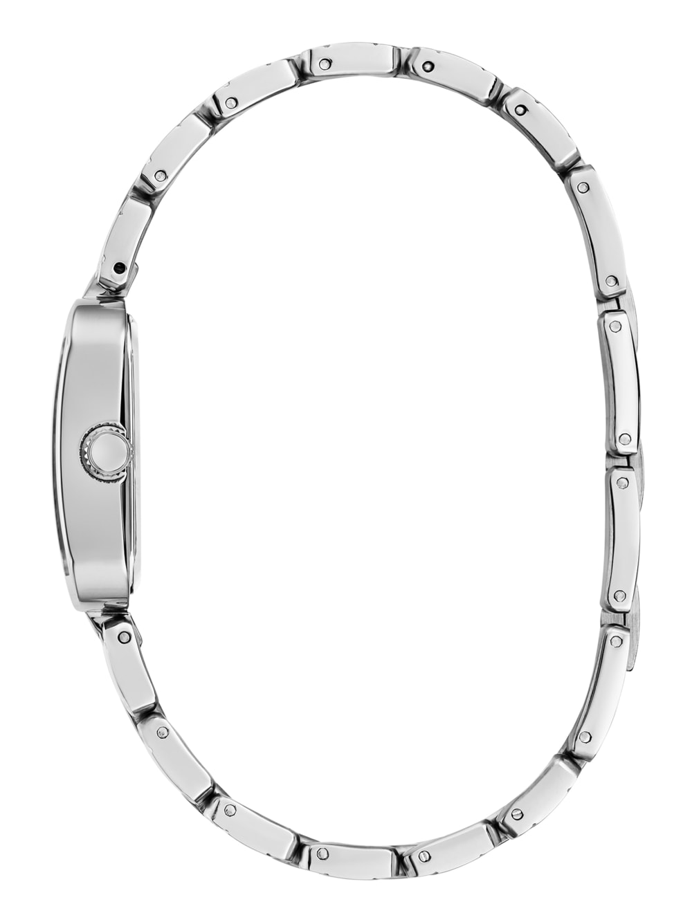 Silver-Tone Textured Square Analog Watch