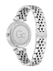 Gc Silver-Tone and Pink Multifunctional Watch
