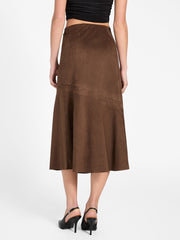 Suede long skirt
