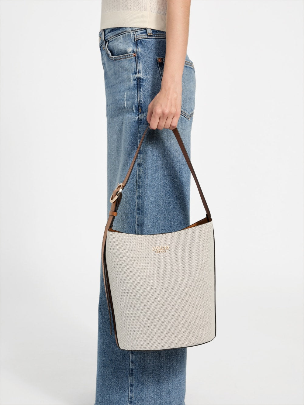 Nicolette Canvas Large Bucket Bag