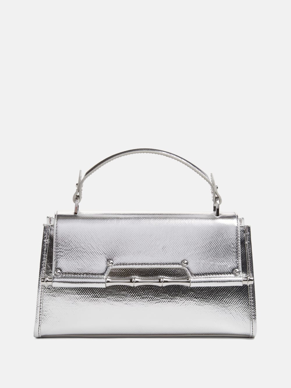 Iris Metallic Leather Top Handle Bag