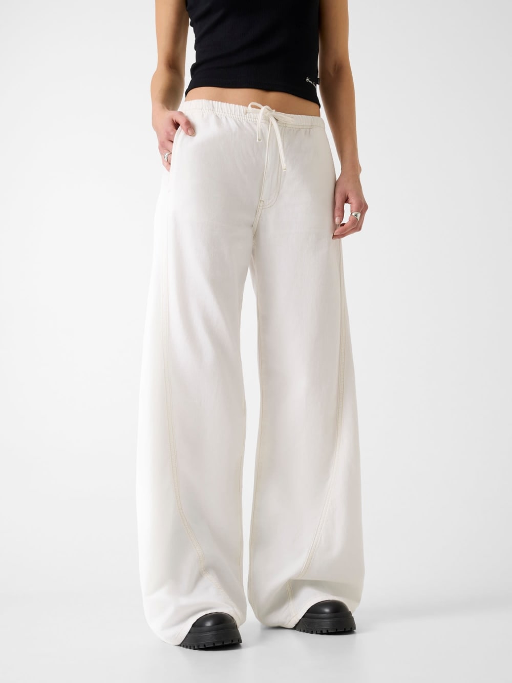 Jogger wide leg jeans