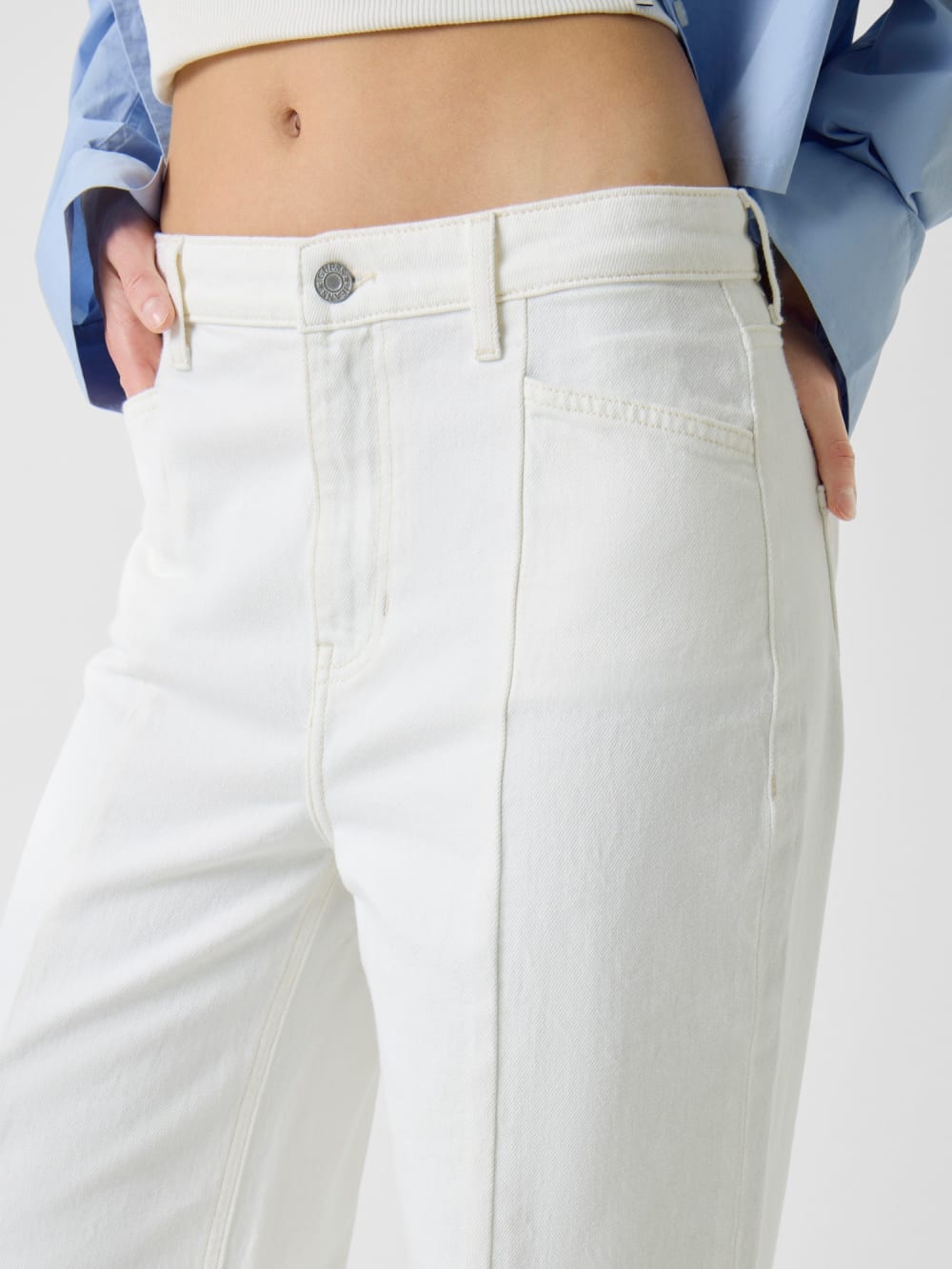 G11 Seamed Crop Wide-Leg Jeans