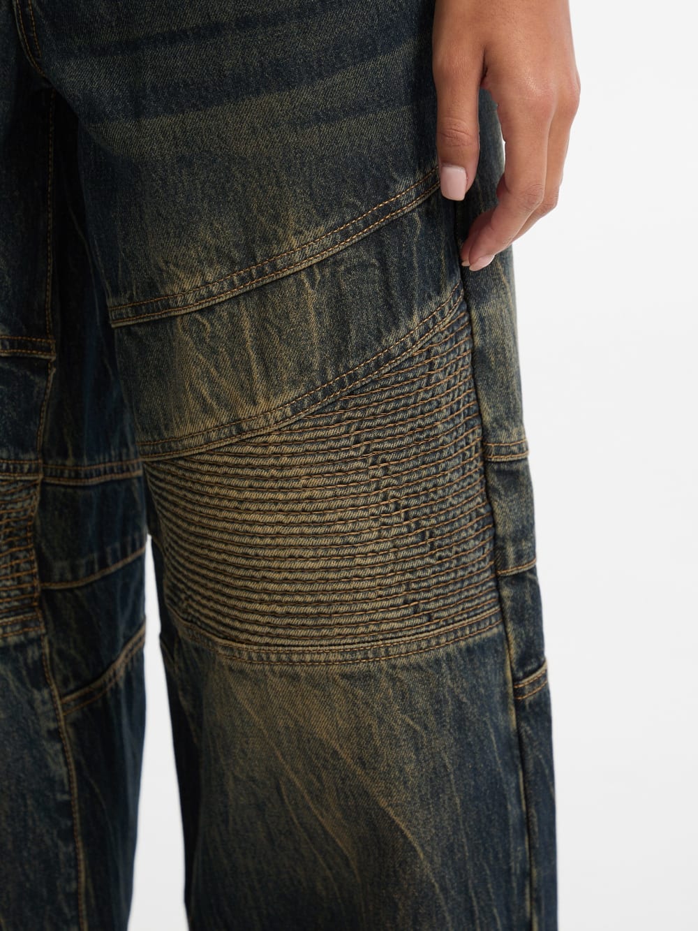 GUESS Originals Moto Wide-Leg Jeans