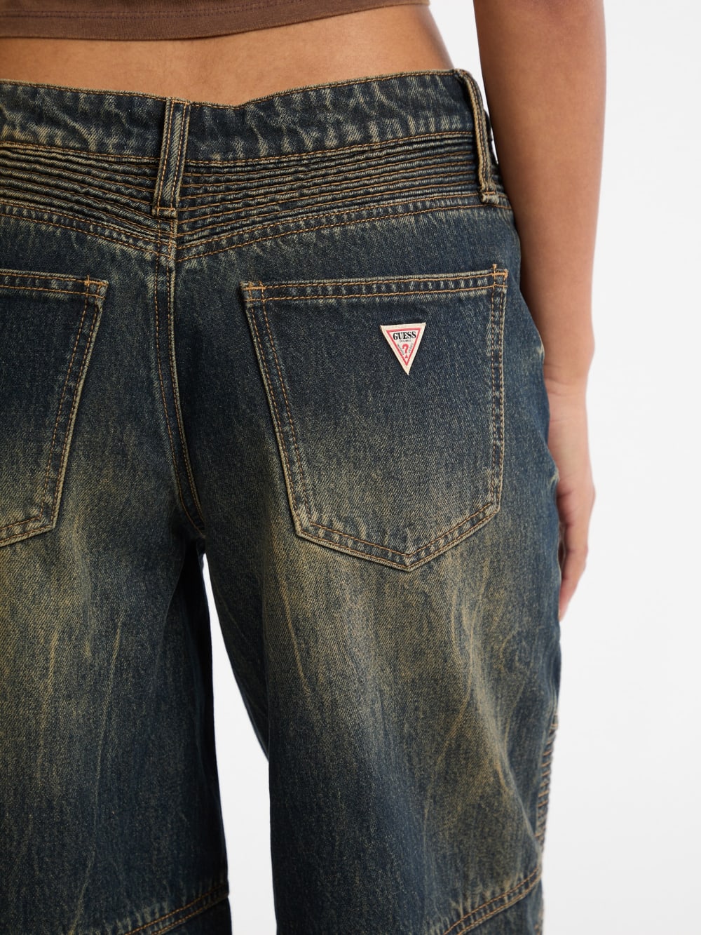 GUESS Originals Moto Wide-Leg Jeans