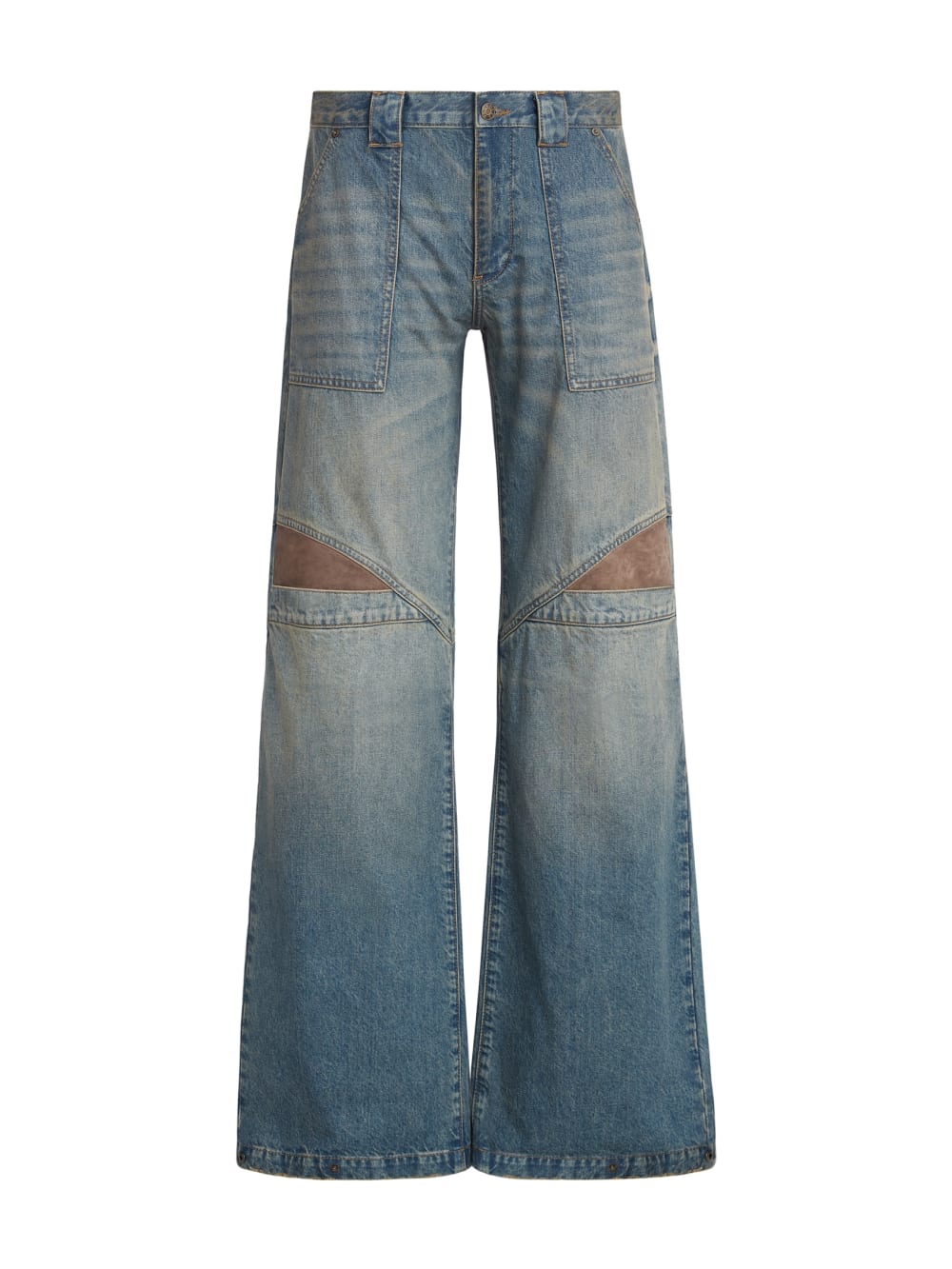 low-rise wide leg denim pants