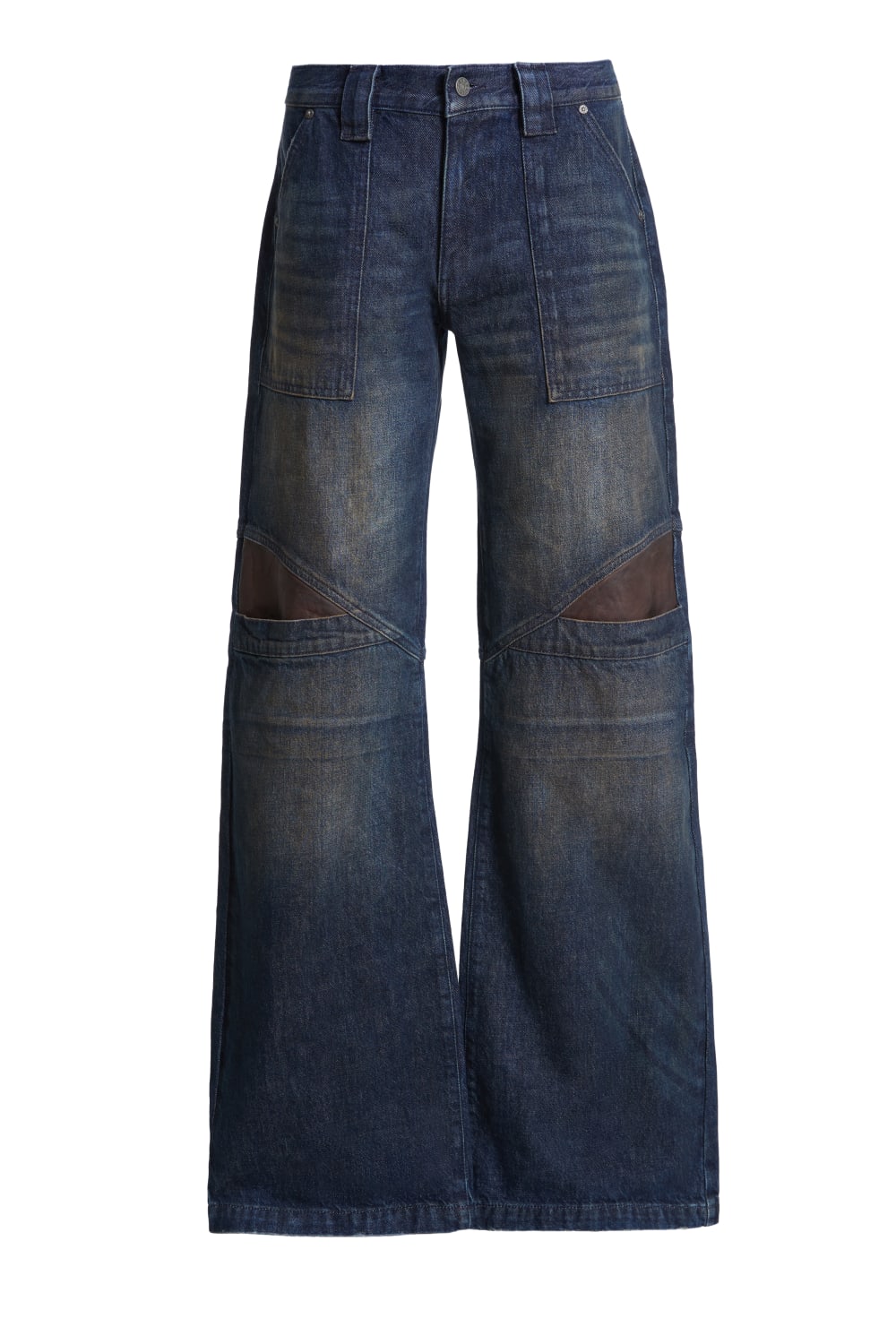 low-rise wide leg denim pants