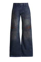 low-rise wide leg denim pants
