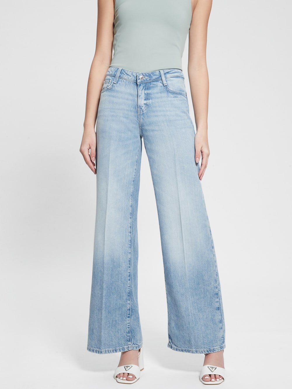 Eco Featherweight Mid-Rise Palazzo Jeans