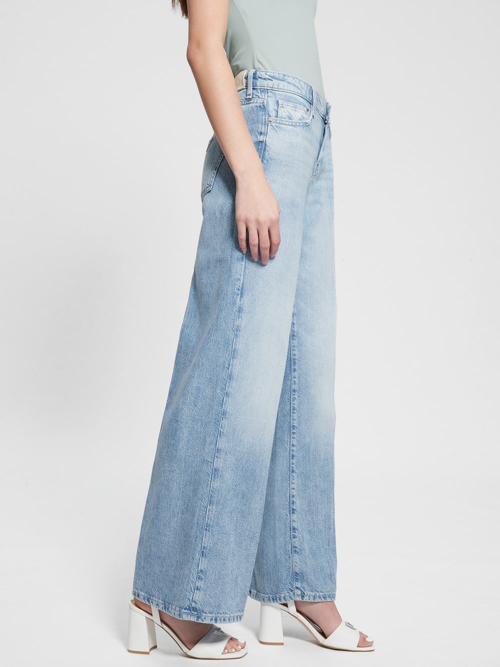 Eco Featherweight Mid-Rise Palazzo Jeans