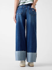 Wide-Leg cuffed jeans