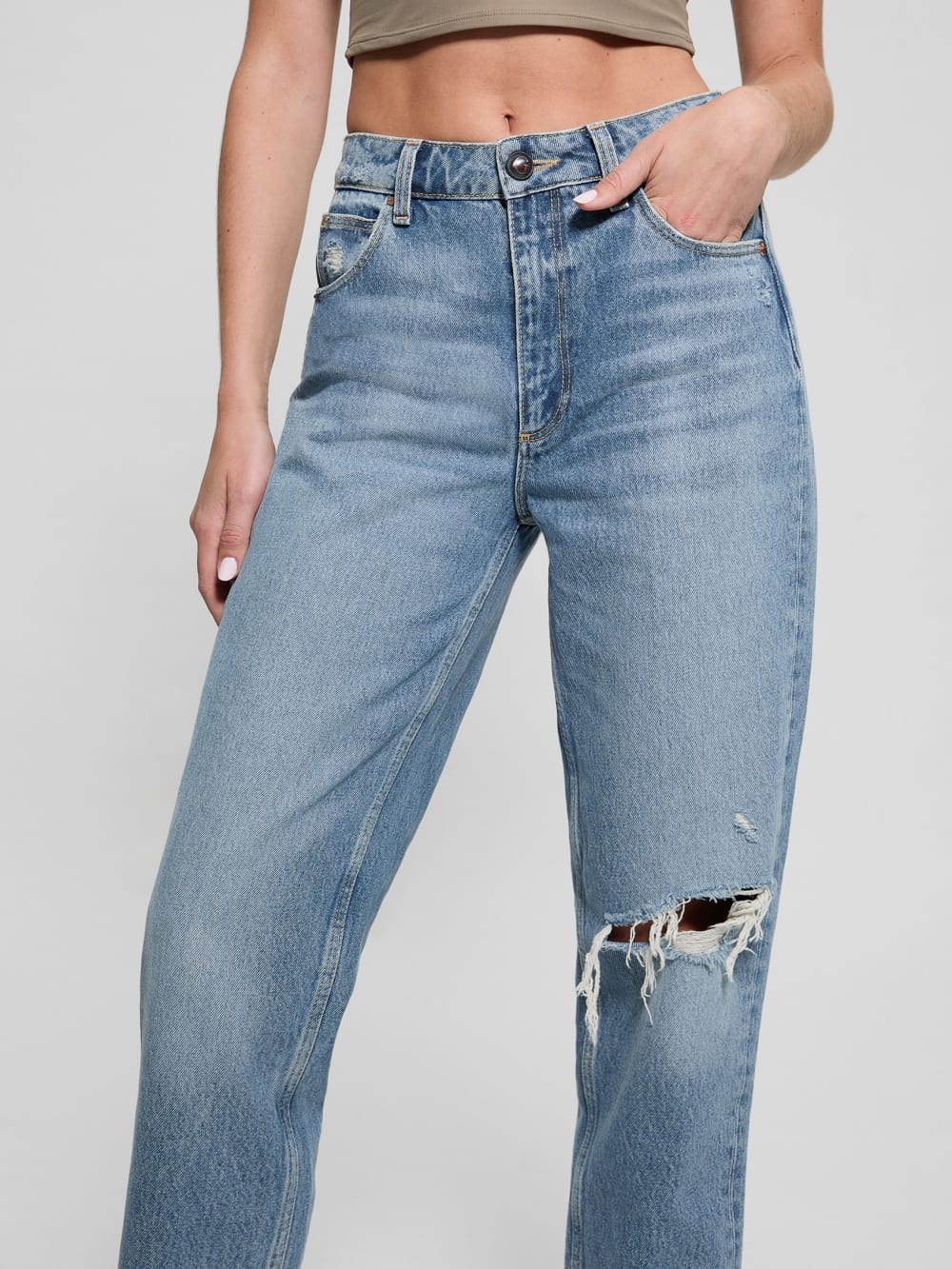 Eco Destroyed Mom Jeans