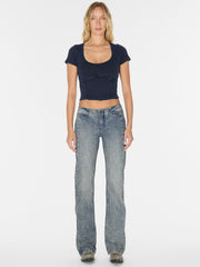 pieced denim jeans