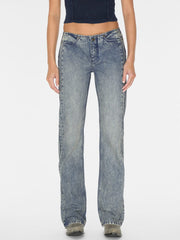 pieced denim jeans
