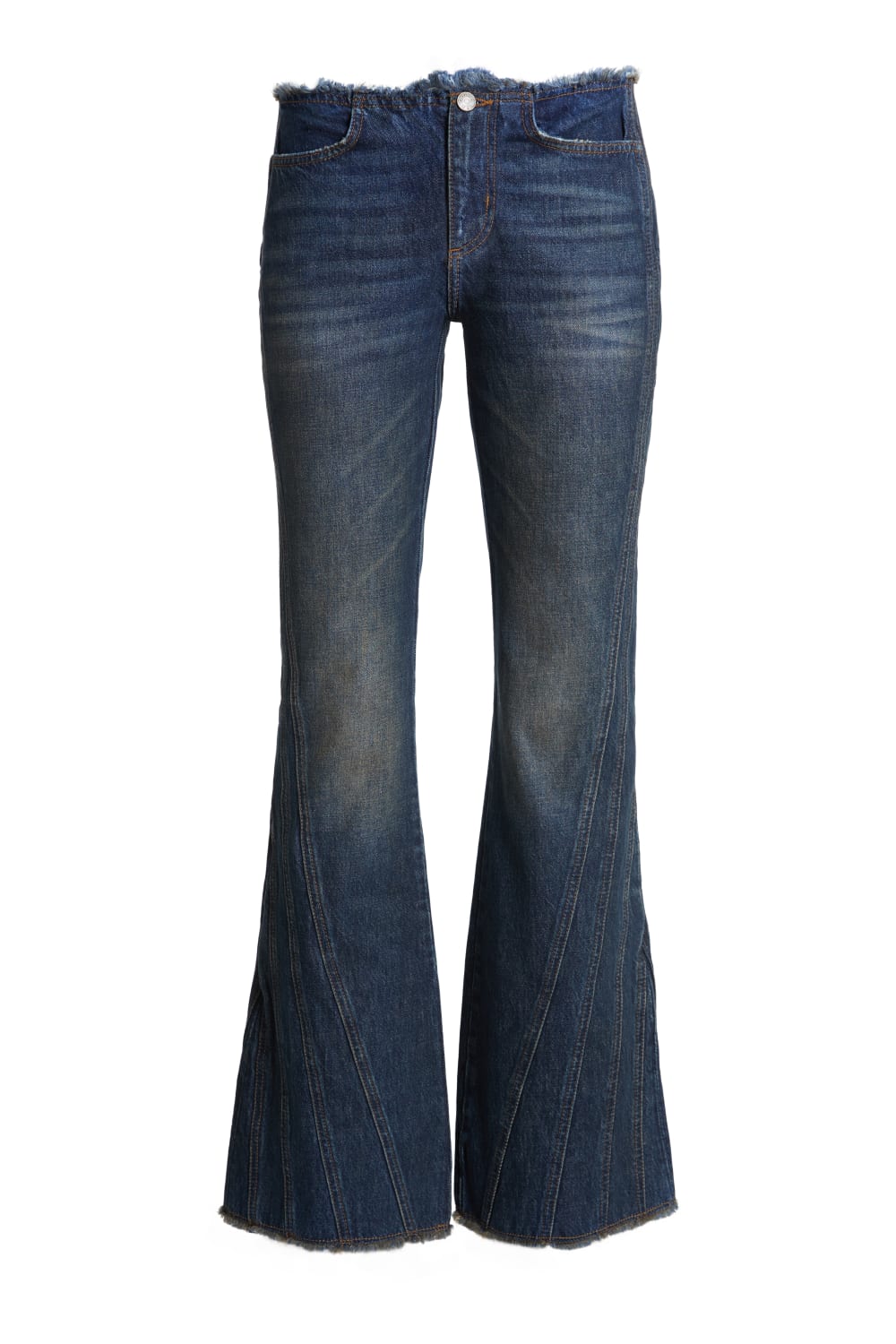 panel denim flare pants