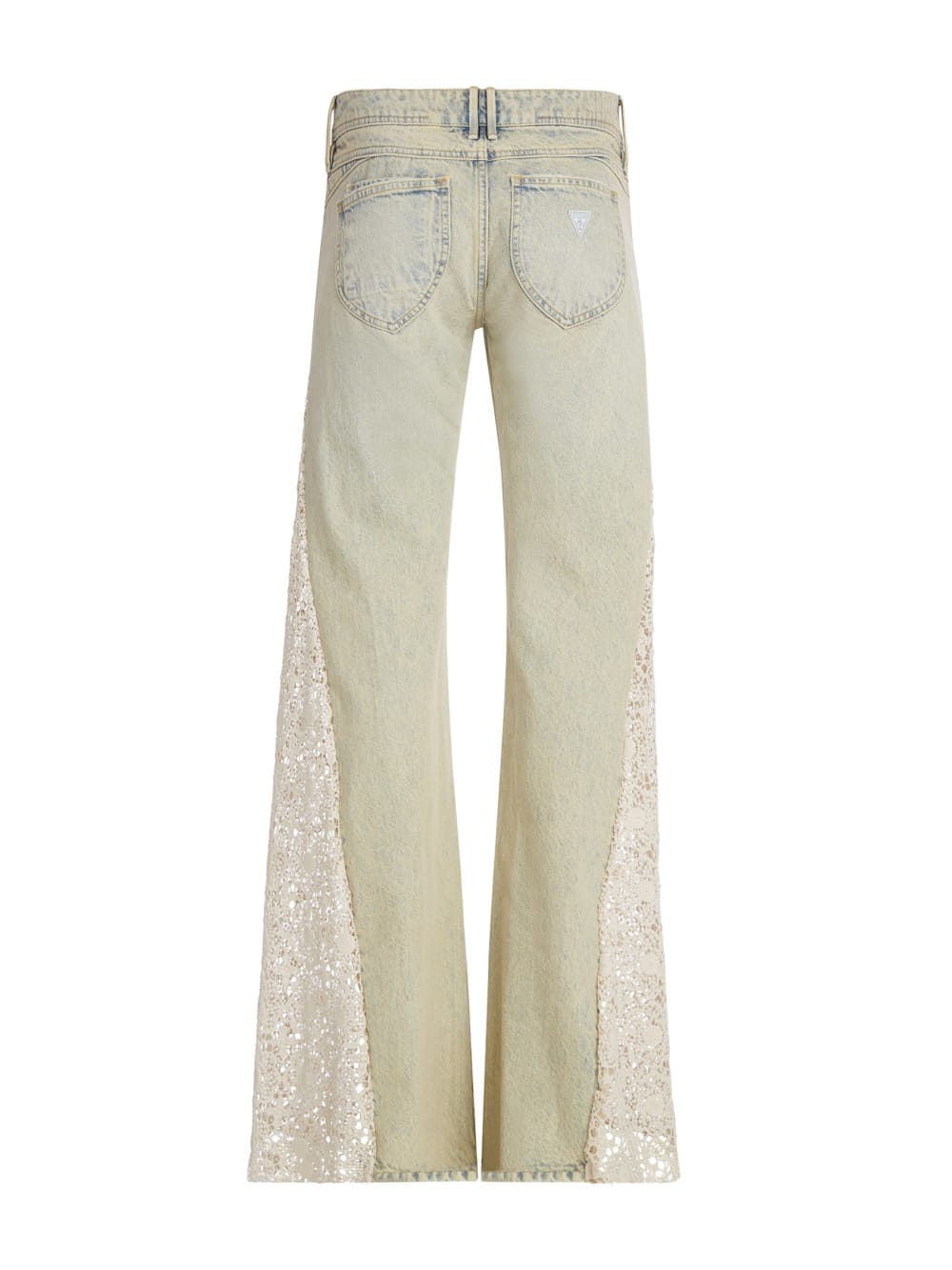 lace denim flare pants