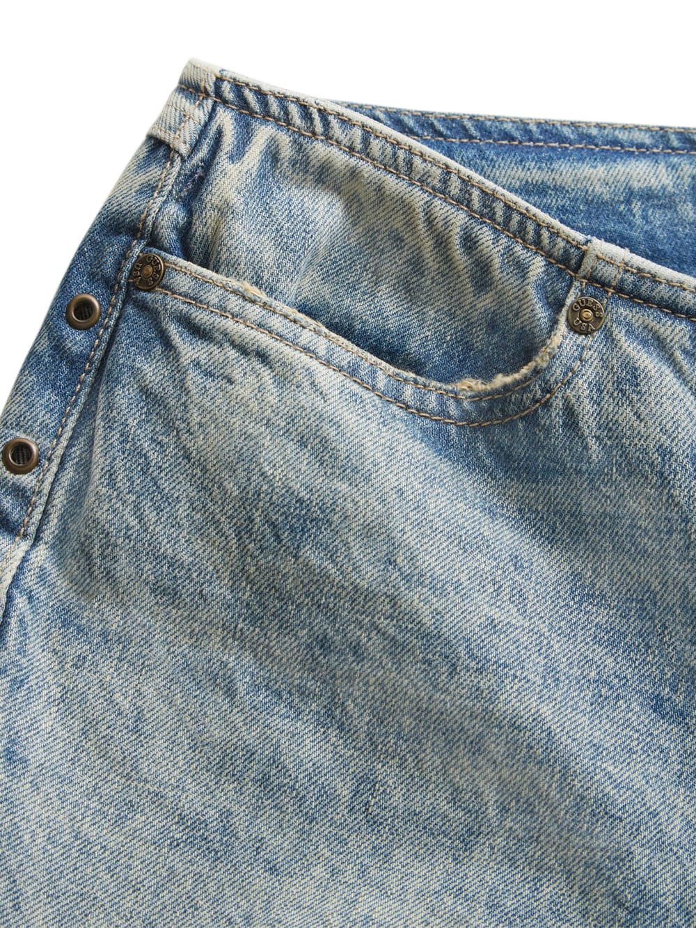 eyelet low-rise denim pants