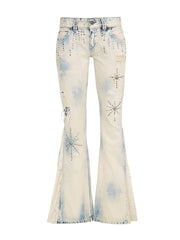 flare lace jeans