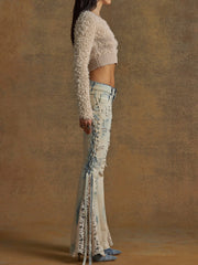 flare lace jeans