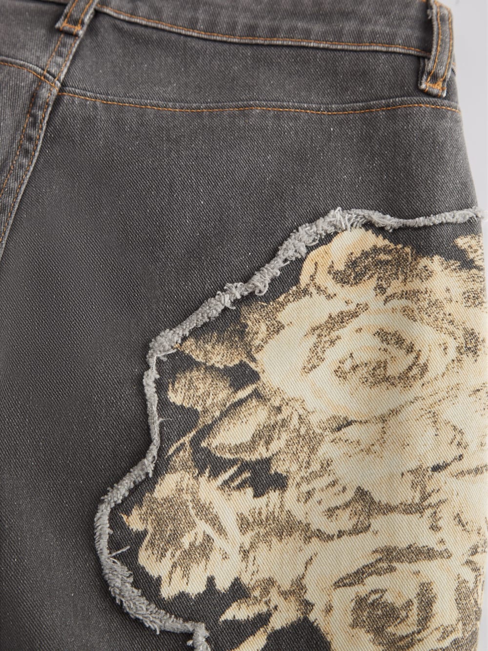 Printed Denim Flared Jeans