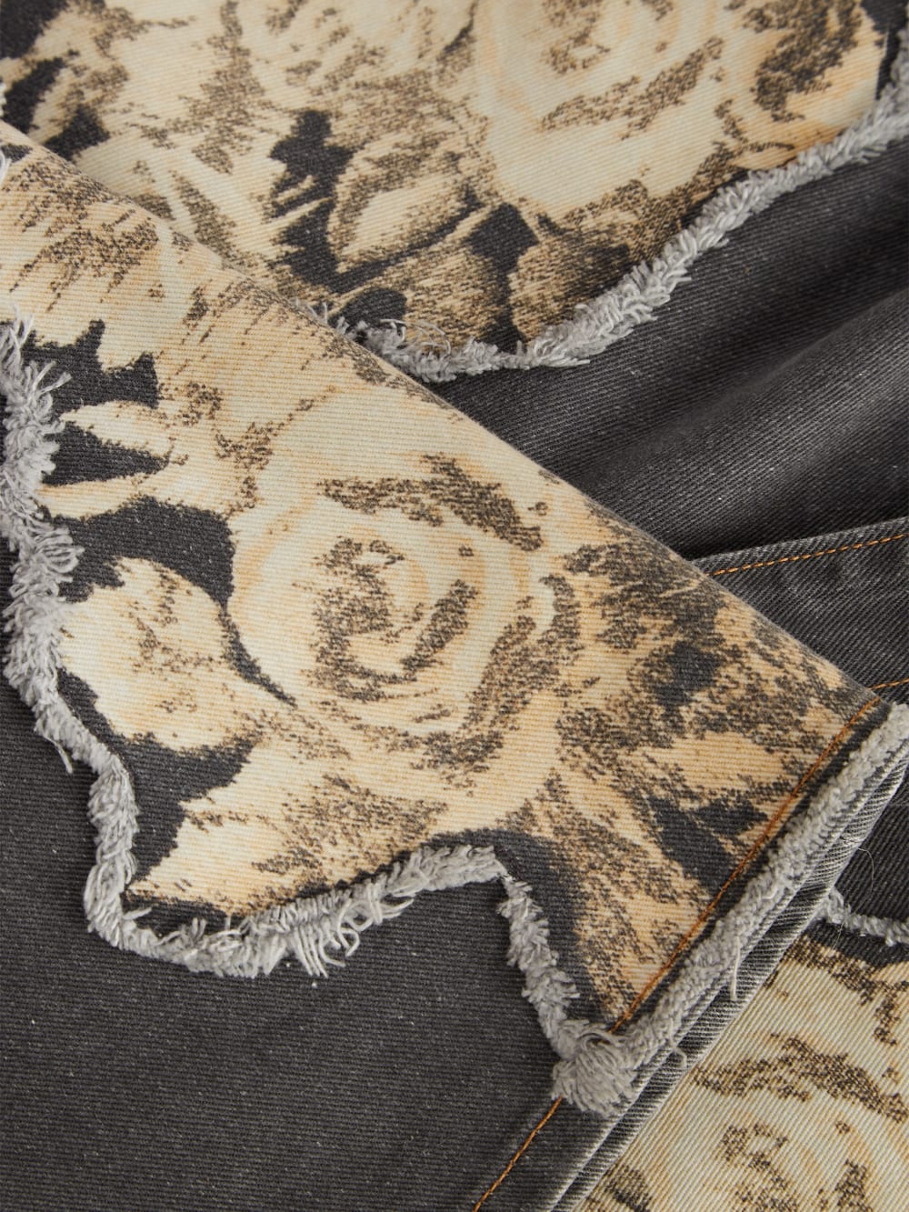 Printed Denim Flared Jeans