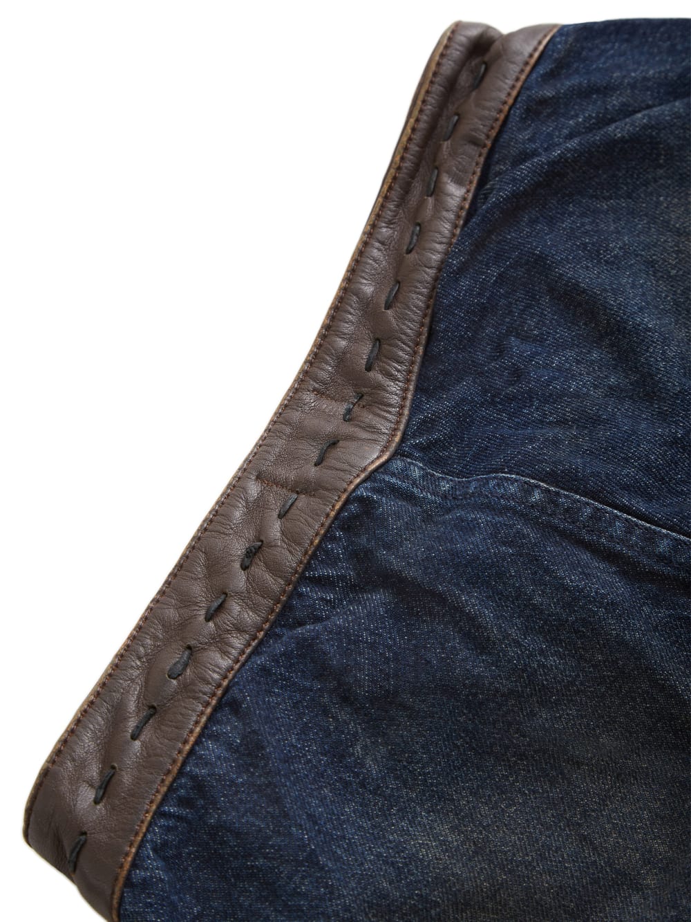 contrast denim flare pants