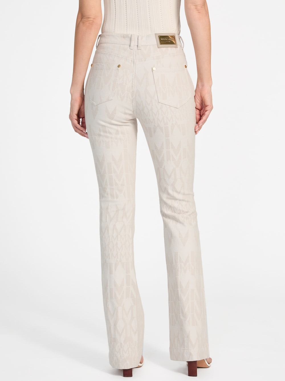 Sarah Monogram Flared Denim Pant
