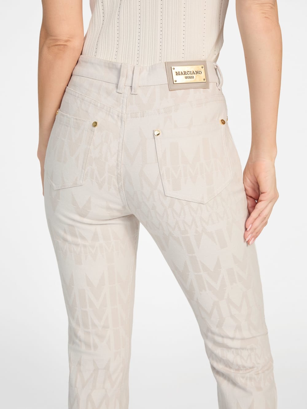 Sarah Monogram Flared Denim Pant