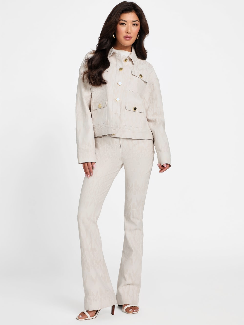 Sarah Monogram Flared Denim Pant
