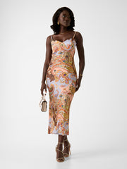 Paisley print slip dress