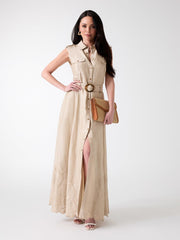 Eco Mindy Embroidered Maxi Shirt Dress