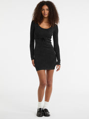 GUESS Originals Eco Vintage Tie Mini Sweater Dress