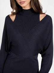 Rib-knit mini dress