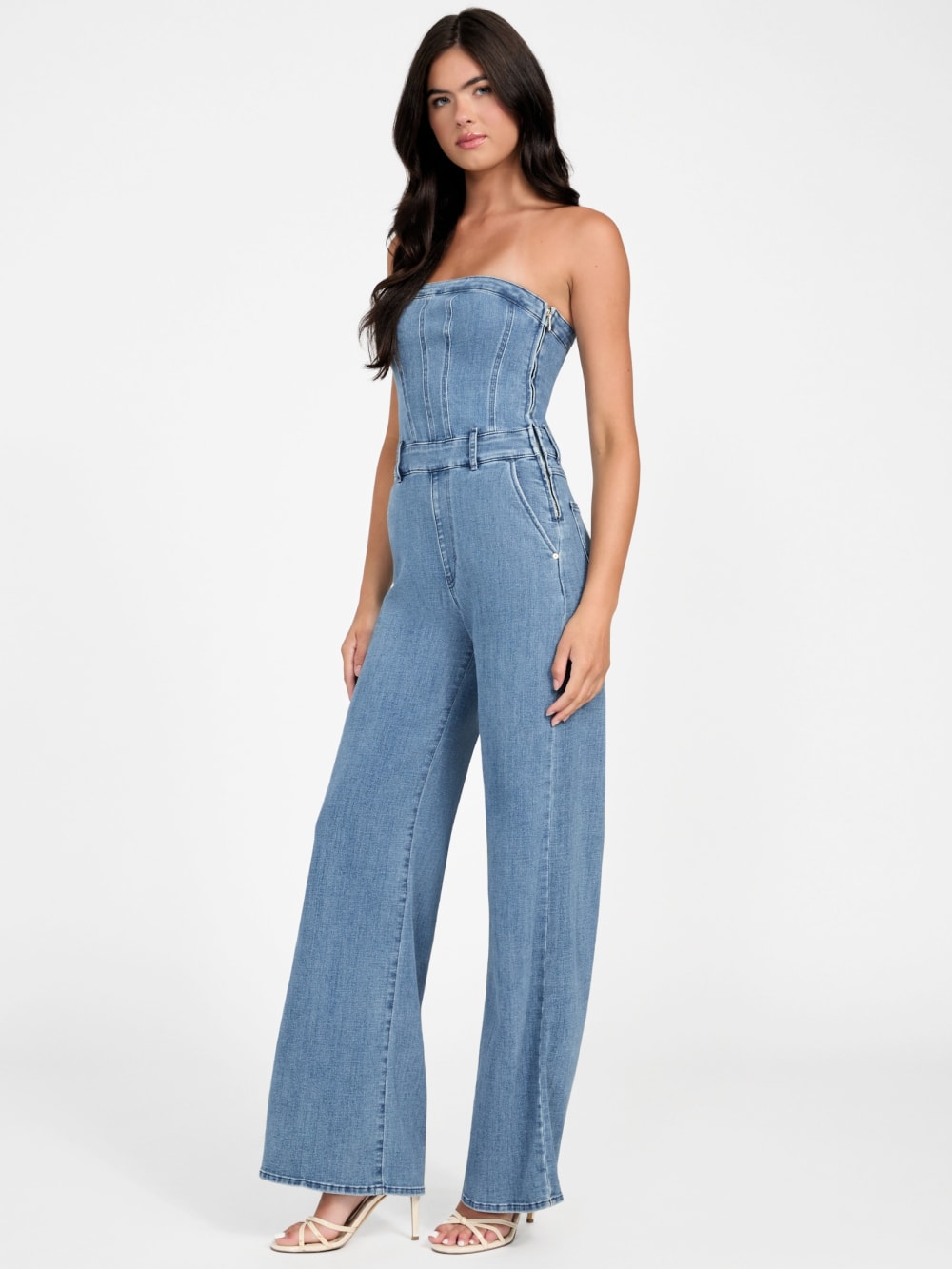 Eco Donna Strapless Denim Jumpsuit