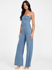 Eco Donna Strapless Denim Jumpsuit