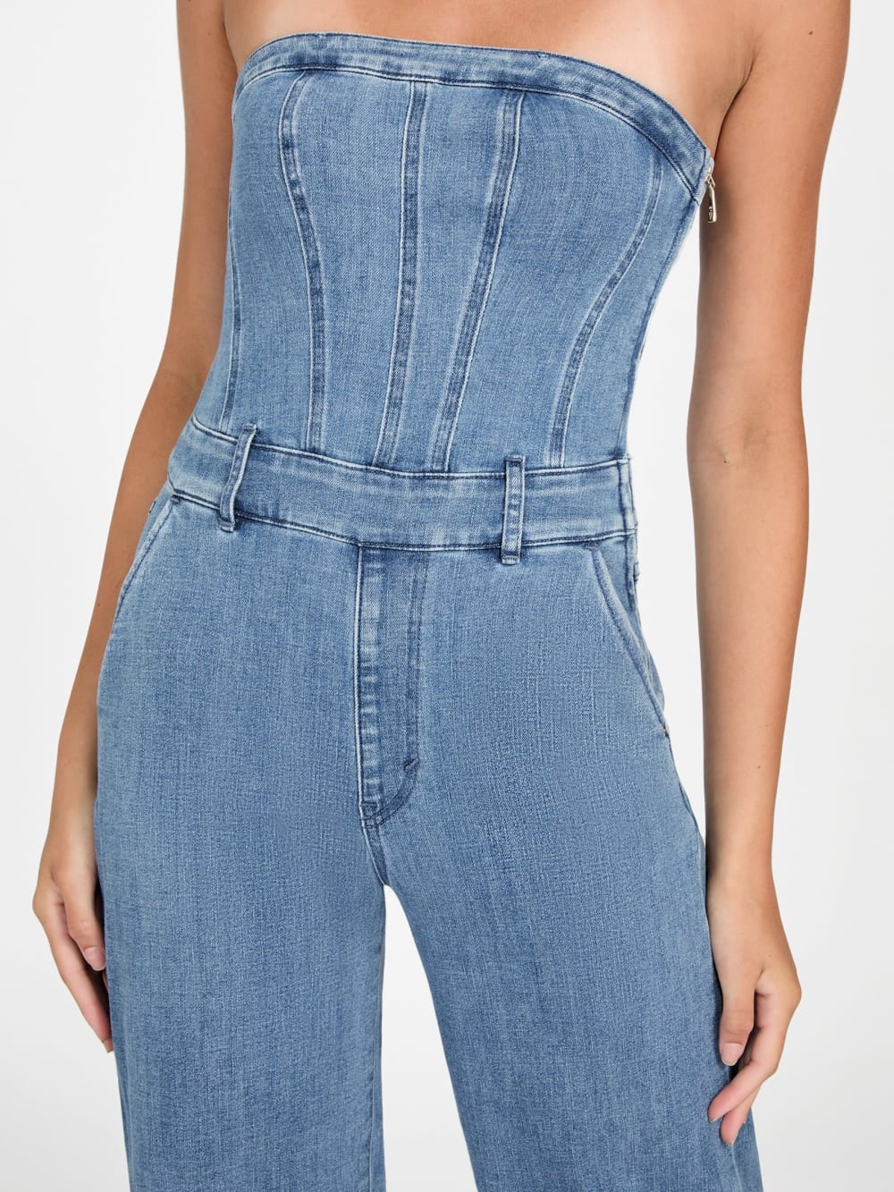 Eco Donna Strapless Denim Jumpsuit