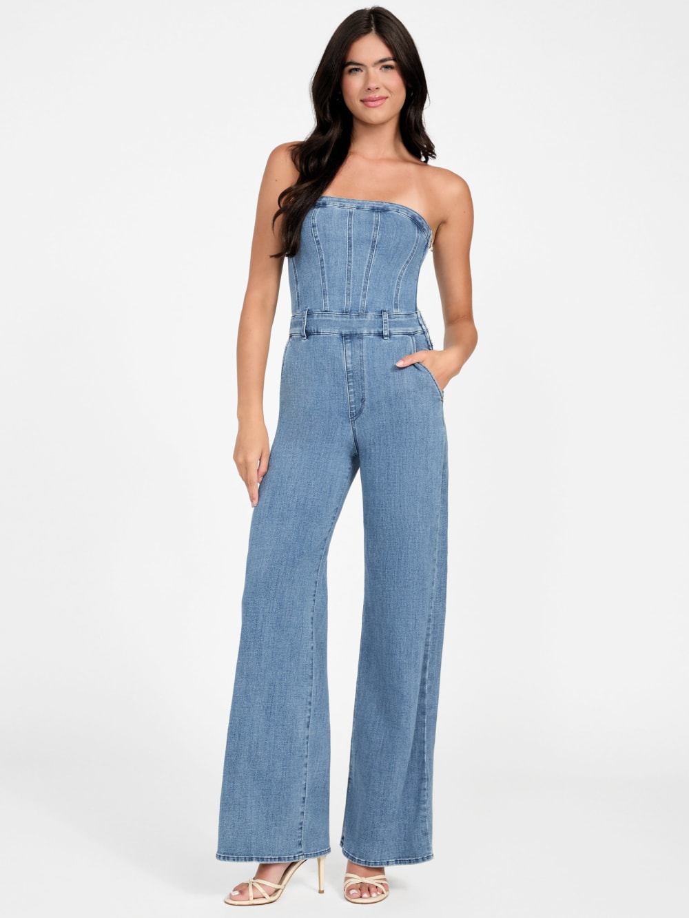 Eco Donna Strapless Denim Jumpsuit