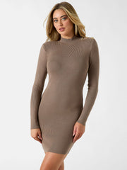 Rib-knit mini dress