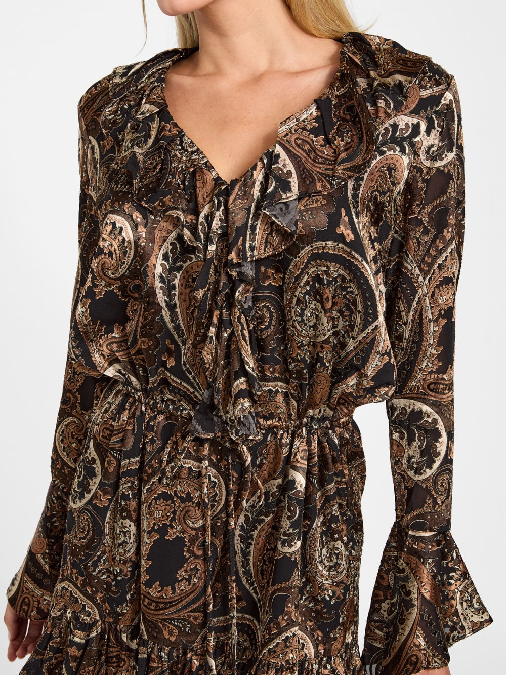 Sana Paisley Burnout Dress